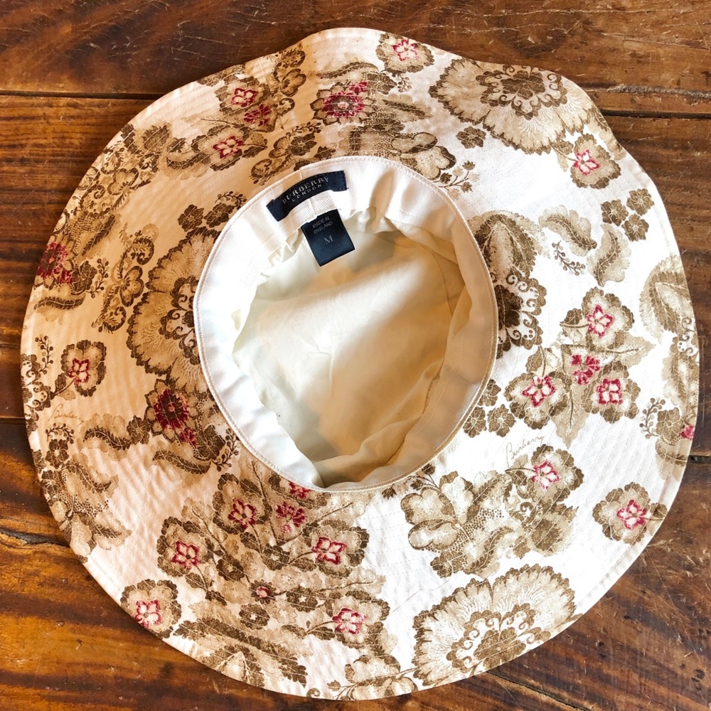 Rare+Vintage Burberry Floppy Cotton/Canvas Wide Brim Sun Hat - Picture 6 of 9